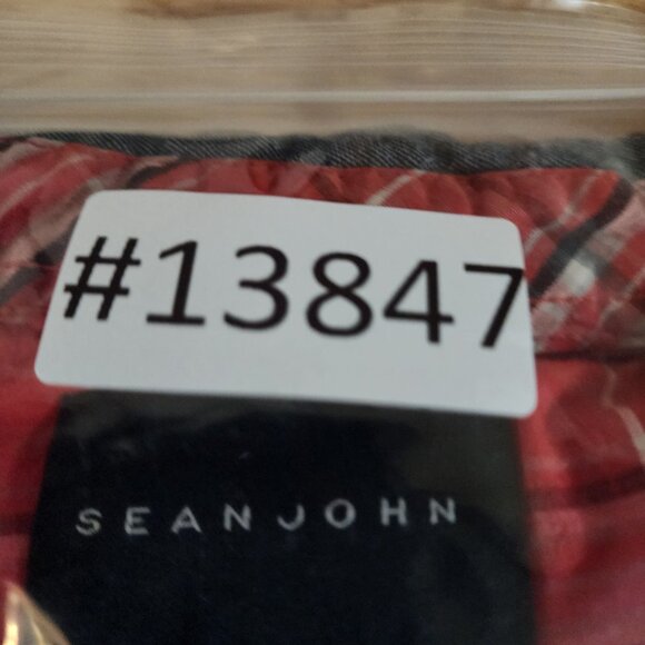 Sean John Shirt Mens 6XL Red Plaid Button-Up Short Sleeve Cotton Polyester - Picture 9 of 9
